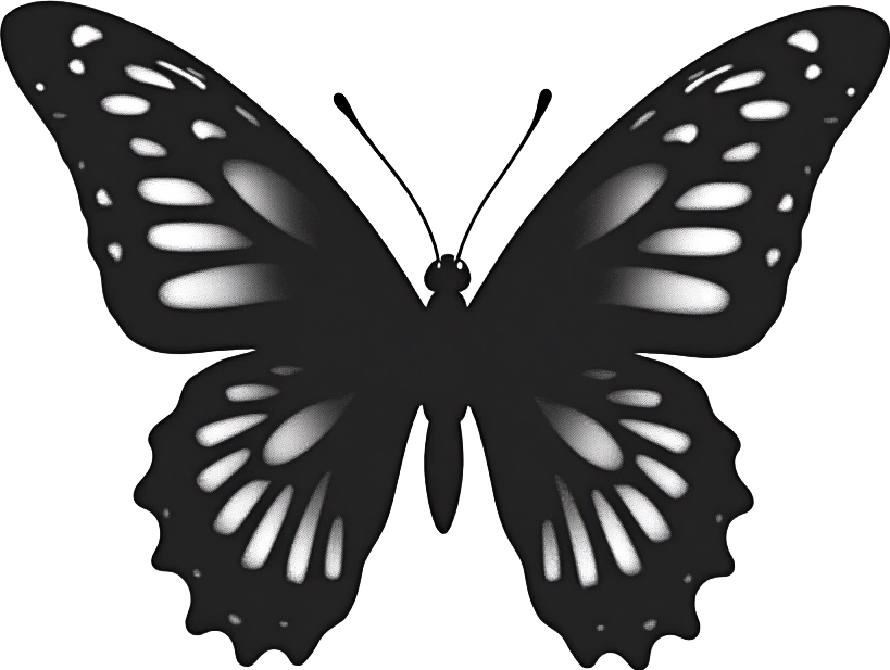 Monochrome Butterfly Silhouette